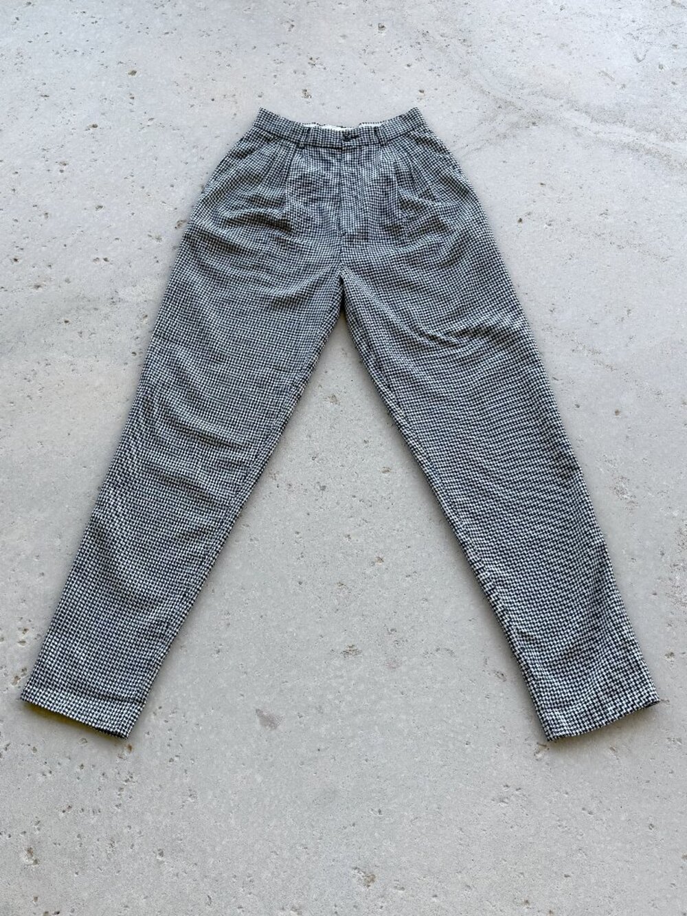 Vintage 80s 90s Jonathan Hunter Houndstooth Pleated High Rise Pants Size 5